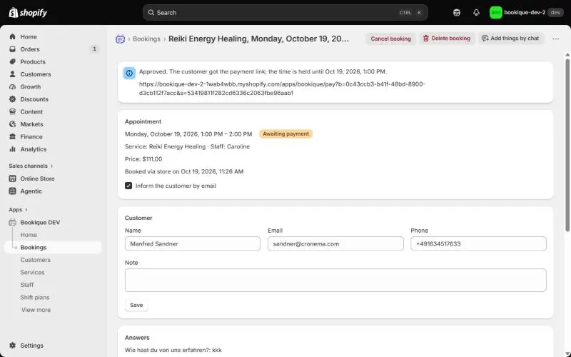 Approved request awaiting payment