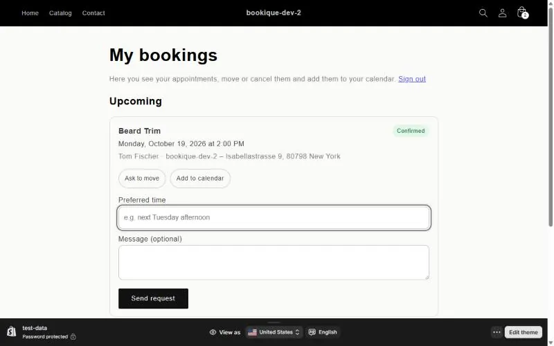 Asking to move a booking