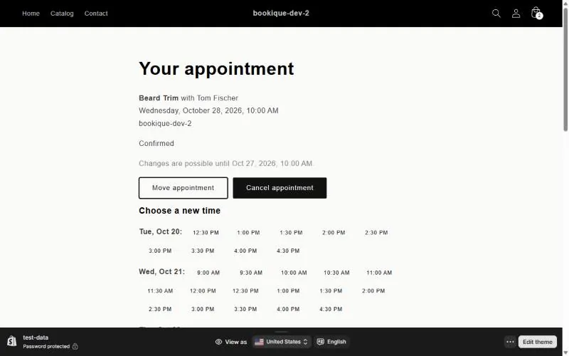 Choosing a new time