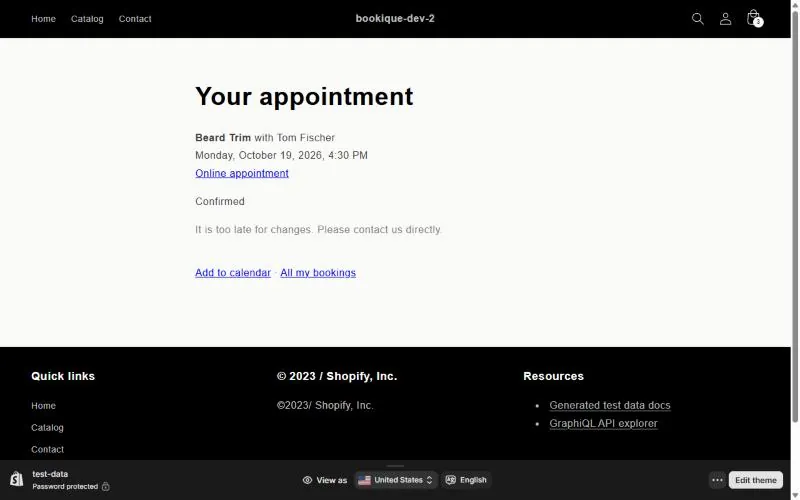 Online appointment in the customer portal