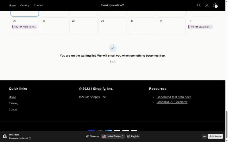 Confirmation of the waiting list entry